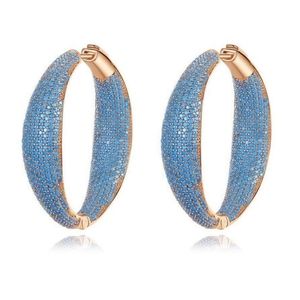 Luxury Design Big Loop Hoop Micro Paved Earrings